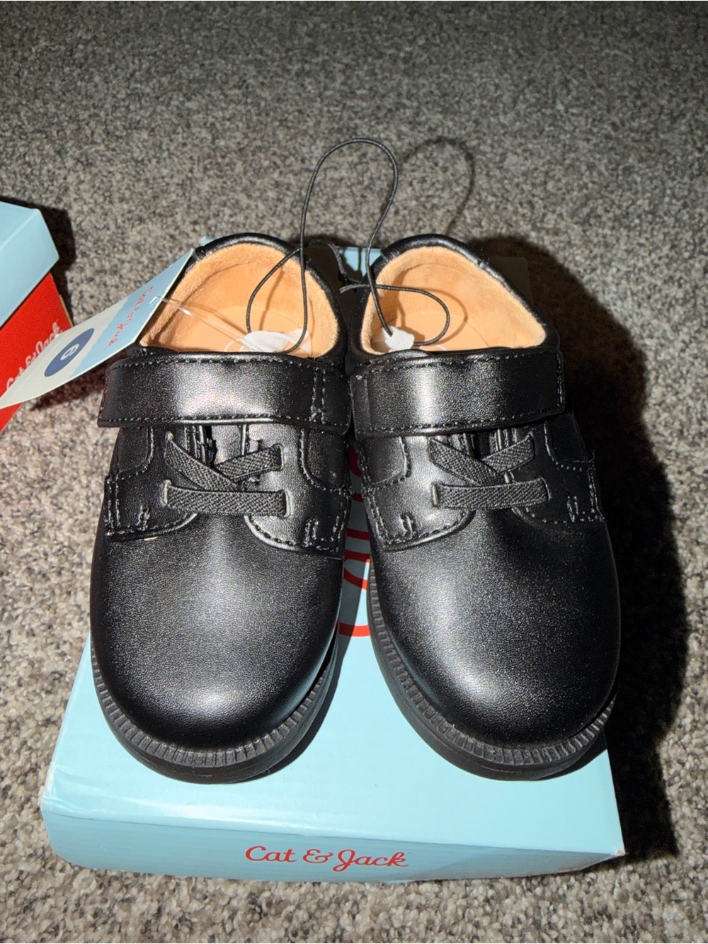 Cat & Jack Miles Black Kids Dress Shoes (6) NWT
